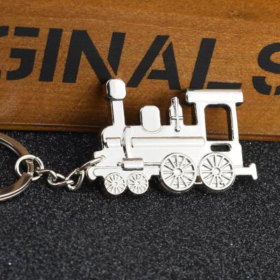 China Portable Metal Train Small Metal Train Main Chain Locomotive Key Chain Pendant for sale