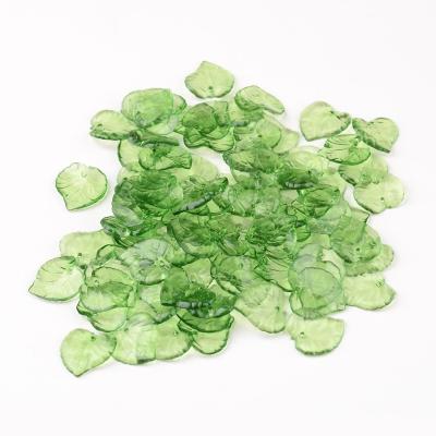 China 100pcs leaf pendant green leaf earrings acrylic key chain handmade diy jewelry accessories for sale