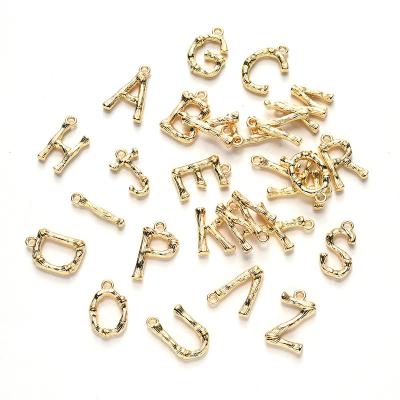 China Real Classic Gold Plating 26 English Letters Pendant Bangle Pendant DIY Jewelry Accessories for sale