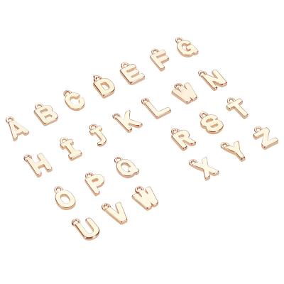 China Classic hot sale real gold plated 26 English letters copper letter pendant diy handmade pendant for sale