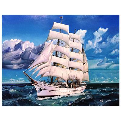 China 50x40cm Square Drill Diamond Painting Full Drill 5D Rhinestone Mosaic Painting Kit Non-Toxic Wholesale Sailboat for sale