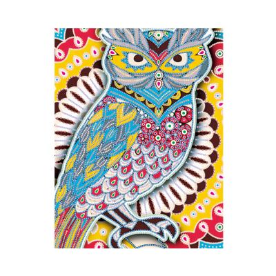 China DIY 5D Full Drill Non-Toxic Custom Owl Wall Art Round Diamond Painting Animal Painting Decoration for sale