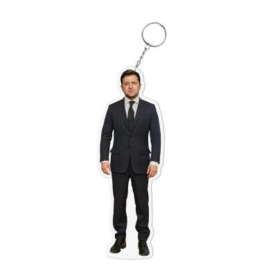 China Custom acrylic character key chain from Europe for Ukrainian President Zelensky for sale