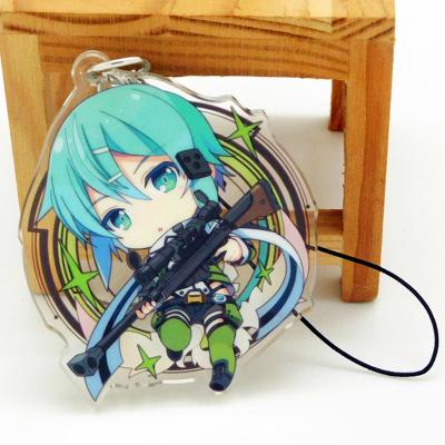 China Fasion 2021 hot products customized acrylic key chain anime plastic decorative offset printing acrylic key chain for sale