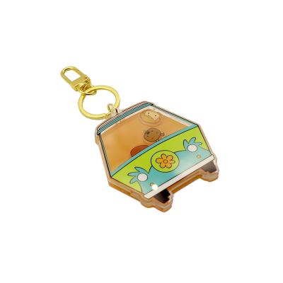 China Japan Custom Anime Decoration Hot Sale Bilateral Printed Acrylic Charm Key Chain With Glitter Hologram for sale