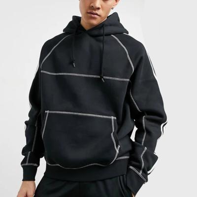 China Stripe Breathable Sports Crop Pullover Blank Men's Sweatshirt Contrast Dot Gym Oversized Black Top Hoodie for sale