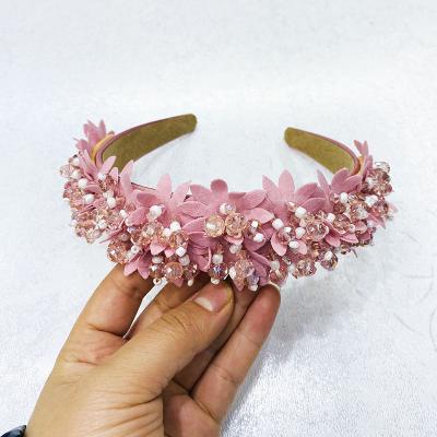 China Full Crystal Luxury Hair Accessories Hairbands Flannel Padded Rhinestones Headdress Women for sale