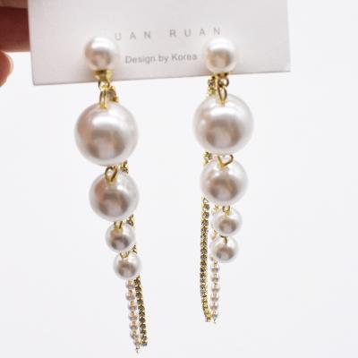 China Environmental Friendly Imitation Pearl Drop Earrings For Women Bohemian Geometric Earrings Jewelry Korean Bridal Earrings for sale