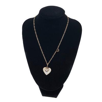 China Environmental Friendly Jewelry Real Gold Plated Stainless Steel Linked Heart Pendant With Pendant Necklace for sale