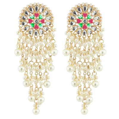 China Aristocratic Women New Environmentally Friendly Tassel Earrings Shape Wedding Jewelry Rose Gold Pearl Bohemian Earrings for sale