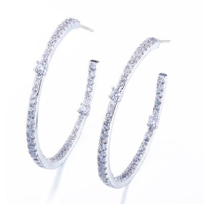 China Factory Wholesale Environmental Friendly Three Colors 47mm Diameter S925 Gold Big Hoop Earrings for sale