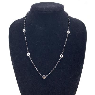 China 2021 New Environmental Friendly Silver Stainless Steel Beads Charm OEM Necklace Chain Jewelry for sale