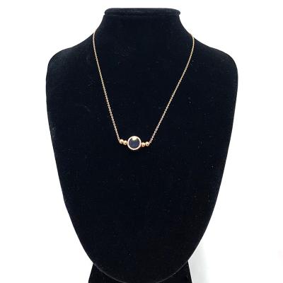 China Environmental Friendly Elegant Gold Pearl Link Chain Around Choker Pendant Necklace for sale