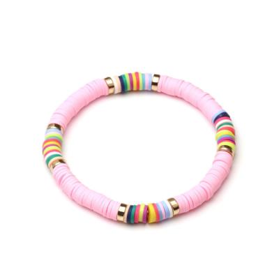 China 2022 Environmentally Friendly Newest Fashion Rainbow Polymer Clay Tiny Bead Bohemia Sets For Women Girls Spacers Opens Bangles Bracelet for sale