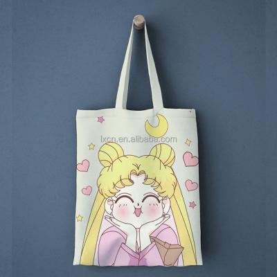 China Canvas Shoulder Grocery Bag Women Reusable Custom Logo Print Cotton Reusable Shopping Tote Bag for sale