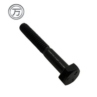 China Black Automotive Carbon Steel Wire Hex Cap Half Screw Bolt for sale