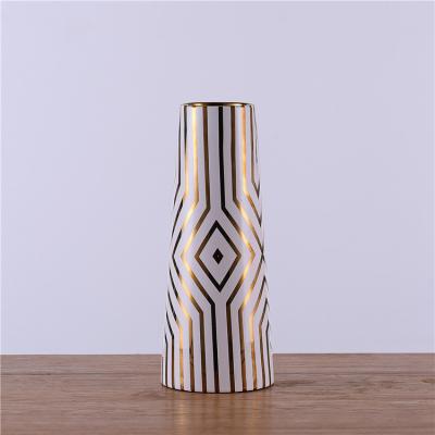 China Ware Ceramic Vases Wholesale Gold Cheap Modern Luxury Decal Porcelain Ceramic Vases For Wedding Decoration for sale