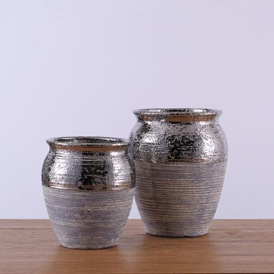 China Novelty Garden Decor Cement Flower Vase Plant Vase in Simply Design Cement Flower Vase for Garden Deco for sale