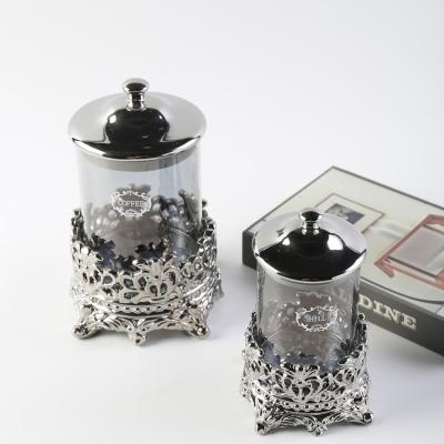 China Hot Sale Customized Antique Glass Kitchen Food Coffee Storage Jars Heatable Set for sale