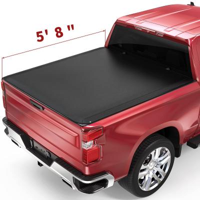 China Double Layer PVC 5.8 Ft Roll Up Tonneau Cover For Sierra 1500 New 2019-2022 Chevy Silverado /GMC Body Multi-Wire Tailgate for sale