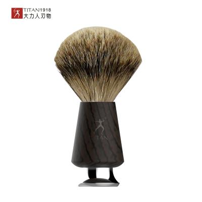 China Grooming Wet Shave Tools Titan Brush For Beard Men's Low MOQ Factory Plastic Face Shaving Brush Private Label Kit Beard Brush Set Gift Bear OEM Badger Box for sale