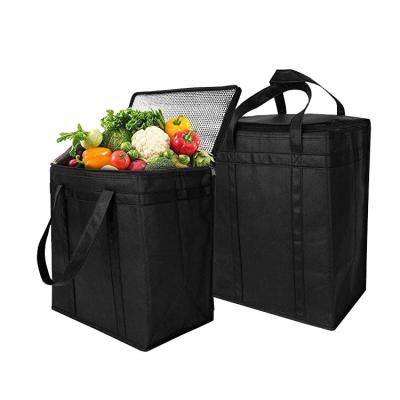 China Logo Reusable Large Tote Food Delivery Bag Waterproof Foldable Insulated Cooler Shopping Bags Customized by FANLOSN for sale