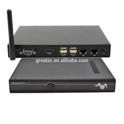 China ZC-H190DL 2 RS232 Ports Dual LAN 2 RJ45 PC Quad Core Mini Processor J1900 Mini Computer No Monitor Fanless Fanless for sale