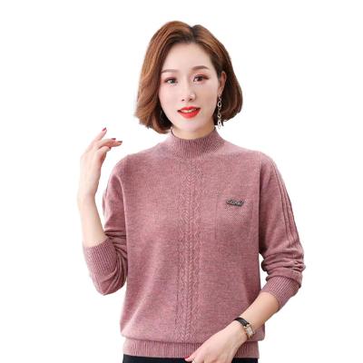 China Factory Wholesale High Quality Anti-wrinkle Fall Mixed Yarn Cable Knit Sweater For Women for sale