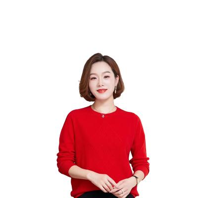 China Hot Selling 100% Cotton Anti-Wrinkle Chunky Knit Crewneck Sweater For Women for sale