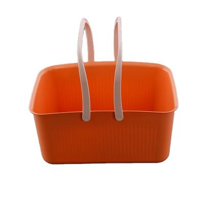 China Customizable Sustainable Wholesale With Handle Bathroom Shower Laundry Plastic Box Storage Baskets for sale