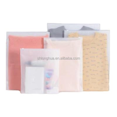 China Custom Printed Recyclable Plastic Zip Lock Apparel Sock Underwear Packaging Bag Frosted Zipper Bag for sale