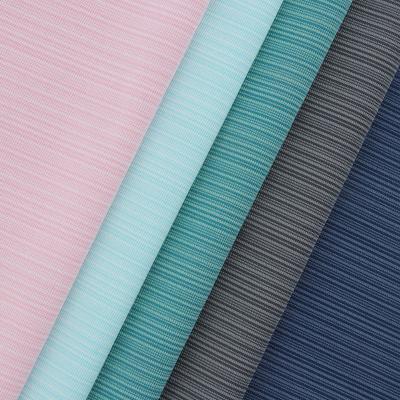 China New Materials Stretch Stretch Fabric Polyester Stripe HLT9007 Stretch Fabrics Light Weight Quick Dry Absorption Elastic Active Wear Fabric for sale