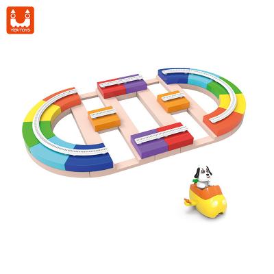 China Eco-friendly Non-Toxic Toy 54pcs Bricks Kids DIY Set Railway Track Toys Educational Track Building Blocks Toys For Children for sale