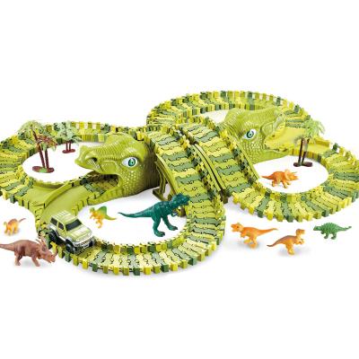 China Electric toys; Multi Variable Track Accessories Dinosaur Paradise Theme Slot Machine Electric Free Combination Toy for sale