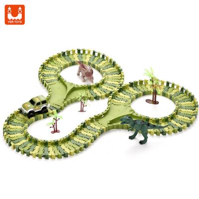 China Electric toys; 120pcs Changeable DIY Plastic Track Assembly Toys Flexible Puzzle Free Combination Games Assemble Race Car Railway Toys for sale