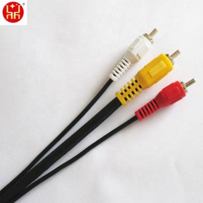 China High Quality Gold Speaker 3rca Audio Video To 3rca RCA Cable for sale