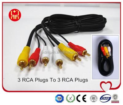 China High Quality RCA Speaker Jumper Cable /Audio Cable/3 RCA to 3 RCA for sale