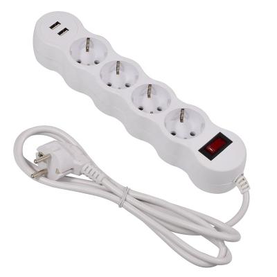 China Residential / General Purpose Ac 4 Outlet Eu Power Socket Strip With Switch For Residential for sale