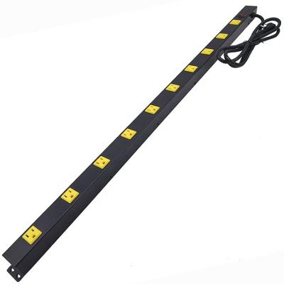 China Residential / Multi-Purpose Heavy Duty 10 Outlet Extension Receptacle Electric Power Cord Sleeve Strip Metal Cover Surge for sale