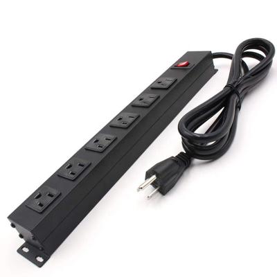 China Heavy Duty 6 Way 13a Power Strip Metal Surge Protector Residential / General Purpose Electrical Extension for sale