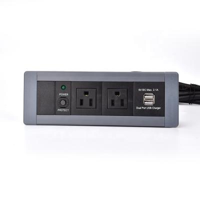 China Expandable 3 Outlet USB Table Top Electric Power Outlet Residential/Multi-Purpose Desktop Strip for sale