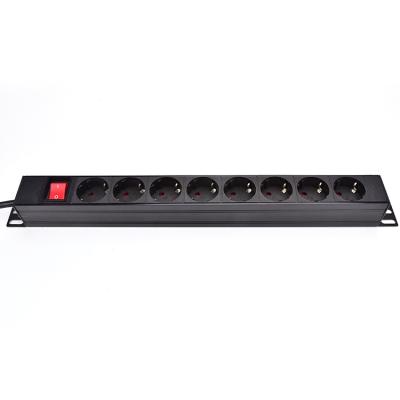 China Aluminum Alloy 8 Way Germany Extension Socket Switched Rack PDU for sale