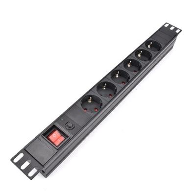 China Aluminum Alloy PDU 6 Sockets Germany Basic Type Metered 19