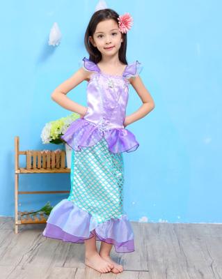 China Anti-wrinkle kids princess dresses little sequin mermaid costumes for girls for sale