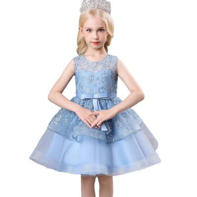 China Cheap Hot Sale Breathable Good Quality Popular Kids Party Summer Tulle Hand Embroidered Dresses For Girls for sale