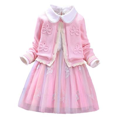 China Breathable Best Selling Goods Wearing Popular Girls Two Piece Sweater Dresses For Kids for sale