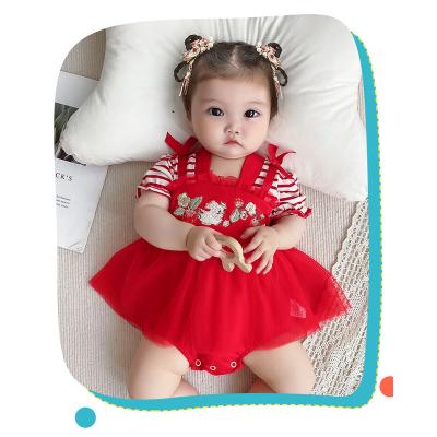 China Summer Sale Breathble Suit Girl Comfortable Warm Cool Overalls Cotton Lace Shorts Sleeve Baby Overalls 100% Kids for sale