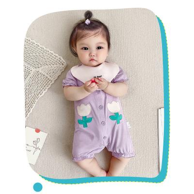 China Newborn Baby Clothes Baby Breathble Baby Summer One-Piece Pure Cotton Comfy Overalls Shorts Newborn Romper for sale