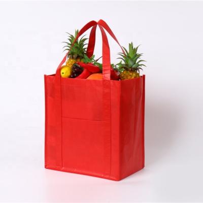 China Sustainable Tote Bag RPET Foldable PP Woven Recyclable Tote Shopping Bag for sale