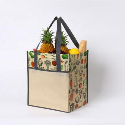 China Custom Print Sustainable Non-wooven Foldable Fabric Storage Tote Bag for sale